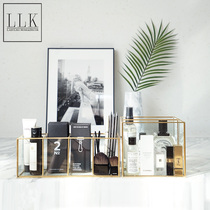 ladylike Zhi Meijia cosmetics storage box display stand transparent glass cosmetics lipstick metal storage box