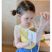 Childrens vest sleeveless cotton top childrens clothing 2021 summer new Foreign style girls sling outside wear base shirt tide