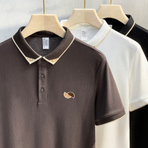 Mens polo shirt short sleeve trend Business Mens clothing embroidery high-end lapel T-shirt mens Tide brand summer New