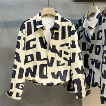 Mens long sleeve autumn trend print flower shirt autumn wear mens work denim shirt loose Japanese casual jacket