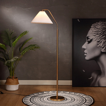 Floor lamp light luxury ins Wind RETRO study pleated Nordic living room minimalist bedroom Middle American vertical table lamp