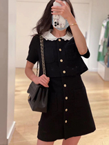 sandro21 early autumn new fake two-piece single-breasted doll collar small fragrance dress SFPRO01916
