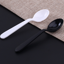Regal disposable spoon Independent packaging thickened black spoon Big head rice spoon Dessert spoon White spoon free shipping