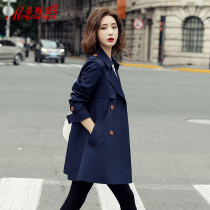 The wind coat woman with a long section 2022 Spring and autumn new Inn Wind Dress Early Spring Popular Temperament 100 Hitch A Little Subcoat