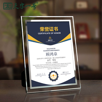 Glass photo frame table Crystal a4 license display frame Certificate certificate mounting power of attorney Business license Honor certificate