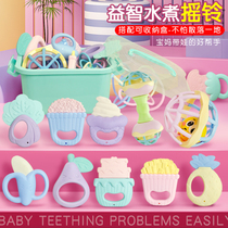 Baby toys can bite and gnaw Newborn children 3-6-12 months baby hand-grabbing tooth rattle can be boiled