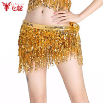 Flying charm belly dance waist chain New triangle scarf waist scarf beginner belly dance hip scarf encrypted sequin tassel waist seal