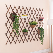Wall guardrail climbing cane fence fence outdoor anticorrosive wood fence telescopic pull net wall decoration grid flower stand