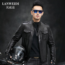 2021 autumn Haining leather leather mens head sheepskin locomotive clothing leather jacket Korean thin coat trend