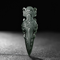 Hetian Jade Qingyu Tower Qingyi fine material drop magic pestle jade brand pendant Mens and womens jade jade jade jade can be customized