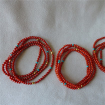 Flame-like nine-mouthed full of meat persimmon red natural southern red agate millet beads south red necklace bracelet multi-purpose