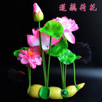 Lotus simulation Lotus simulation water plant goldfish tank landscaping Fish tank landscaping Middle and rear view plastic water plant