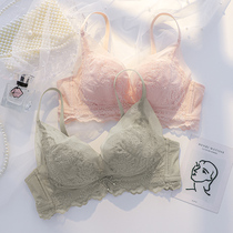 Underwear womens small chest gathered thin breathable non-rimmed adjustment type sub-breast bra summer ultra-thin bra set