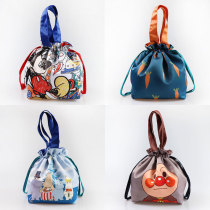  Cute childs heart Japanese lunch box bag Bento bag drawstring storage bag portable small bag walking bag