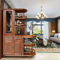  American living room multi-function entrance room hall cabinet Small apartment Feng Shui dining edge partition cabinet double-sided wine cabinet bar to the top