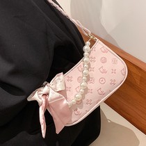 French Cone Koery leather advanced sense female 21 New Tide fashion Pearl portable armpit shoulder bag