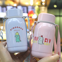 Cute mini water Cup portable with thermos cup female ins Harajuku style can cross the girl heart student childrens water Cup