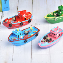 Mediterranean new simple modern boat model creative home sailing ornaments ocean theme fishing boat pink Qingdao
