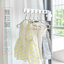 Household indoor hanging clothes rod Aluminum alloy balcony cooling clothes rod drying rack window frame outdoor drying clothes without punching