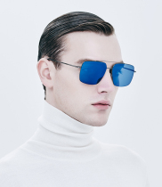 Baosheng new sun glasses men and women simple polarized sunglasses pilot steel wire metal PS7025
