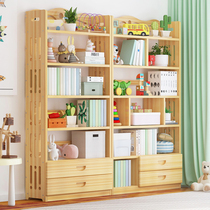 Solid Wood Shelf Shelve Shelf Floor Simple Children Bookcase Living-room Bedroom Students Multiple Layers Provincial Space Home Storage