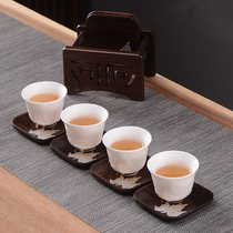 Ebony Wood tea mat coaster tea cup mat tea ceremony Kung Fu Tea Cup tray creative tea set accessories Zen heat insulation