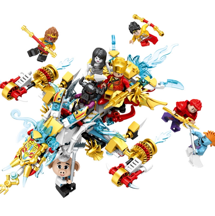 Loti spelling 19006 Qi Tiansun Wukong pig eight ring holy eight can group puppet puzzle plug toy building blocks