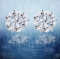 PT950 platinum earrings womens snowflake earrings small temperament simple platinum high-grade earrings for girlfriend