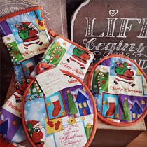 Export single foreign trade old goods Christmas theme insulation gloves heat insulation pad