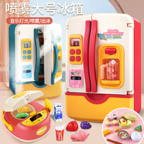 Childrens home kitchen set combination large simulation refrigerator Girls toy girls 3-6 years old 5 puzzle gifts