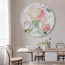 DP Art original pure hand-painted oil painting living room dining room round flower decoration painting porch modern simple hanging painting