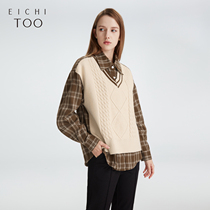 Love rabbit autumn new womens clothing College leisure wind fake two pieces of splicing age age fashion long sleeve shirt shirt top