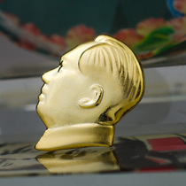 Character head portrait Chairman Mao badge great man Mao Zedong alloy gold-plated buckle badge yellow badge collection
