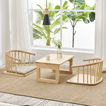 Small window table Japanese solid wood simple balcony tatami tea table tea table floor table Kang table collapsed Rice low table