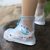 Children cartoon rain shoe covers student children waterproof foot cover waterproof male and female child thick non-slip wear-resistant zipper shoe cover
