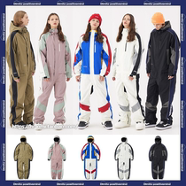 2122DIMITO Korean ski suit single double board men and women waterproof wind wear-resistant one-piece garment JUMPSUIT