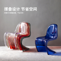 Nordic acrylic plastic dining chair home back chair S special-shaped Pandong chair Net red ins dresser transparent chair