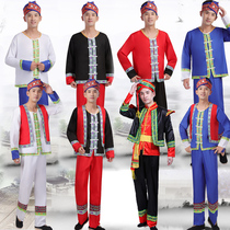 Guangxi Zhuang dance performance costume Mens adult ethnic minority Miao Li Gourd Silk stage performance costume