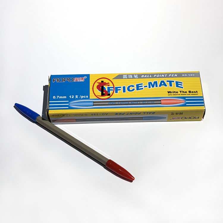 B.C. two-color pen house idle road single mark pen red and blue two-color Macau B.C. Road card record pen
