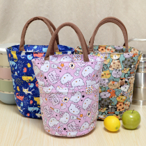 Cartoon heat preservation and cold canvas bag lunch box bag lunch bag lunch bag thick round large round