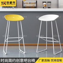 Bar chair light luxury backrest fashion laboratory office chair anti-static metal front desk lifting rotating stool
