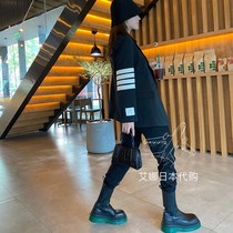 Aina Ridai Thom Brown 21 spring and autumn TB college style four-bar wool hooded suit loose jacket women