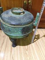 Imitation antique bronze ware spring and autumn tripod with no taste of red spotted green rust high imitation swing piece collection?