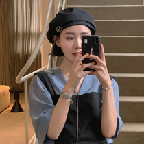 Beret female autumn summer M Mark black ins octagonal hat subnet red Korean version of Japanese British retro painter hat tide
