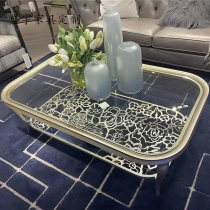 Light Extravagant Solid Wood Tea Table Modern Minima Villa Designer art glass Home Combined American tea table Living room