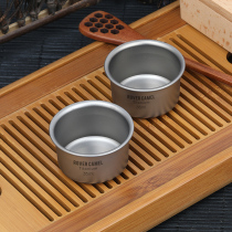 Sweep Outdoor Pure Titanium Kung Fu Small Tea Cup Tea Cup Casual Home Portable With Hand Metal Wine Cup 35ml