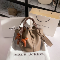 Hong Kong MaurJckevs leather basket bag women 2021 new summer large capacity shoulder bucket bag