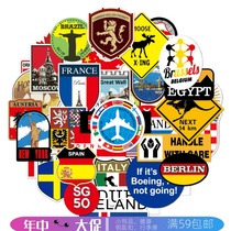 39 outdoor global travel landmark building graffiti waterproof stickers travel lever suitcase stickers