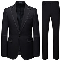 Two-button plus size 6XL casual mens slim suit 2-piece suit New best man banquet Wedding dovetail dress