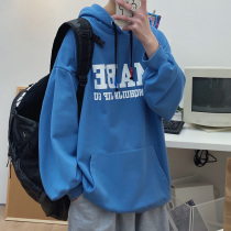 Letter American sweater mens autumn tide ins trend All-in-one hooded clothes tide brand loose ruffian handsome casual jacket